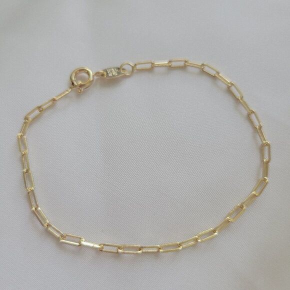 Gold Filled Paperclip Chain Bracelet - Picture 3 of 3